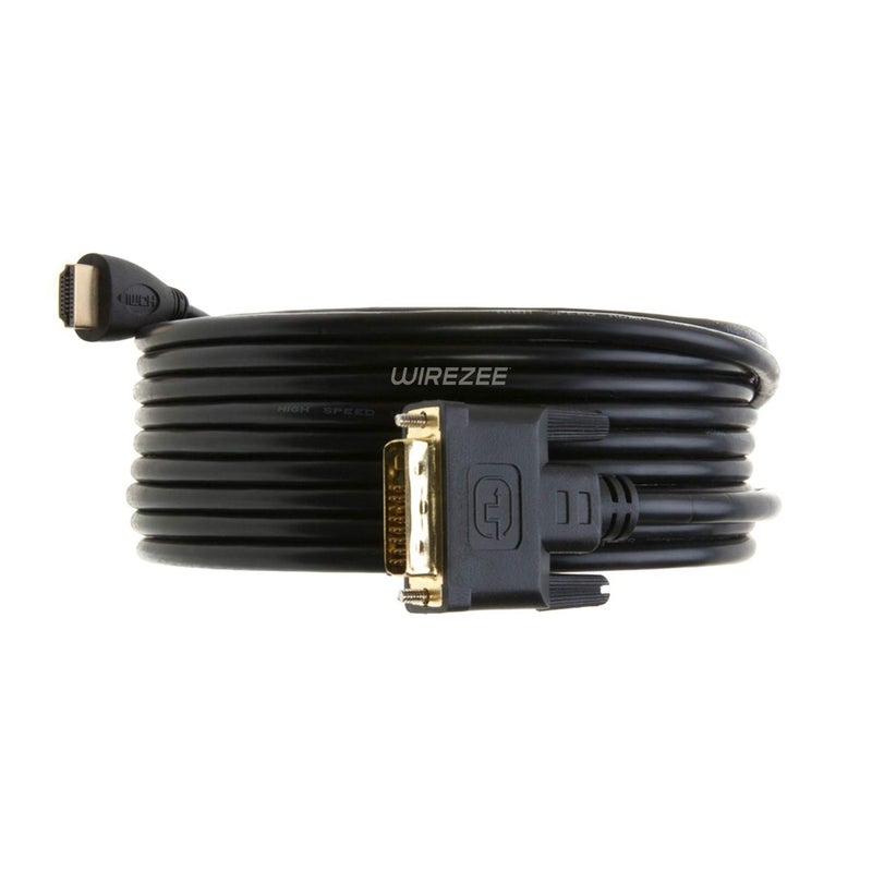 WireZee 25FT HDMI to DVI-D 24+1 Cable â€“ HDMI Male to DVI-D Male Adapter Cable for Monitor, PC, Laptop, TV, Projector â€“ High-Speed Digital Video Cable Supports 1080p/4K â€“ Gold-Plated Connectors - Image 4